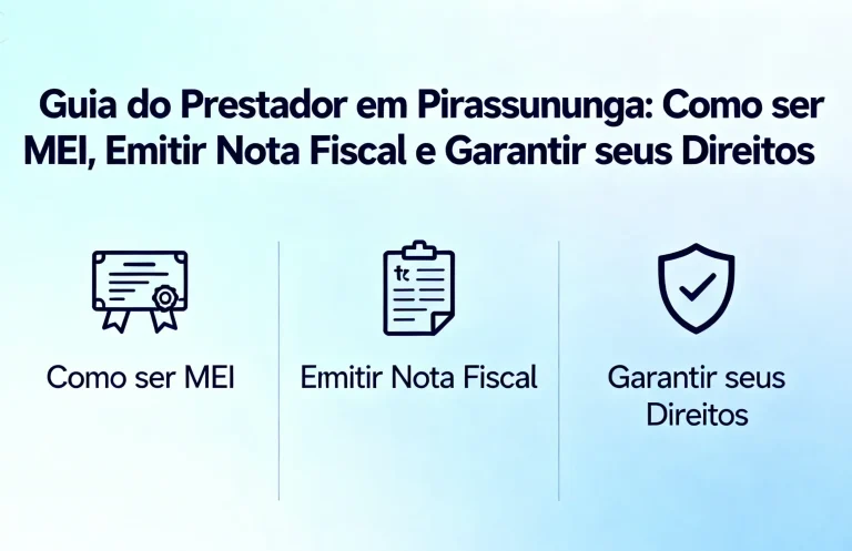 Guia para prestadores de serviço em Pirassununga sobre MEI, emissão de nota fiscal e direitos do trabalhador autônomo.